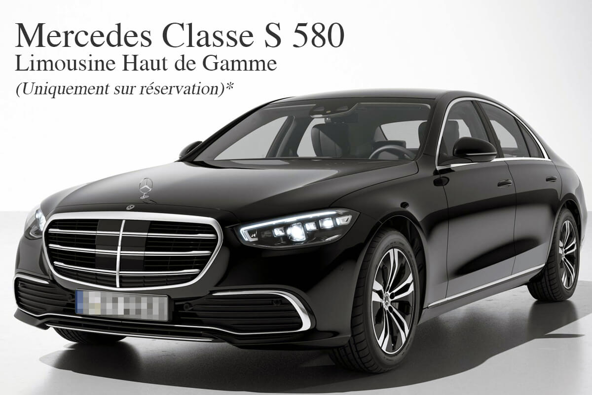Réserver une limousine haut de gamme Mercedes Classe S 580 pour votre événement privé ou votre déplacement professionnel avec L'Agence Luxury VTC Agde - Cap d'Agde en France